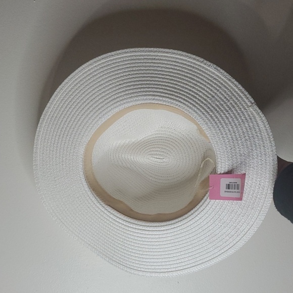 NWT Simply Southern Bride's Babe White Straw Hat Wedding Summer Beach Pink - Picture 7 of 9